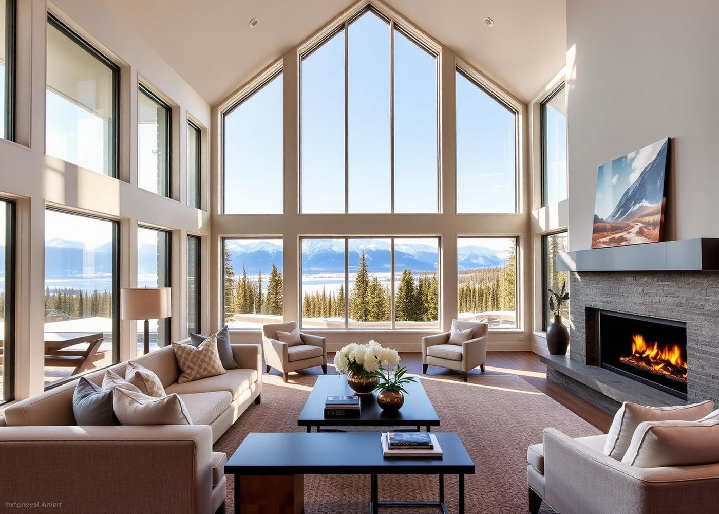 Bright Alaska luxury home interior